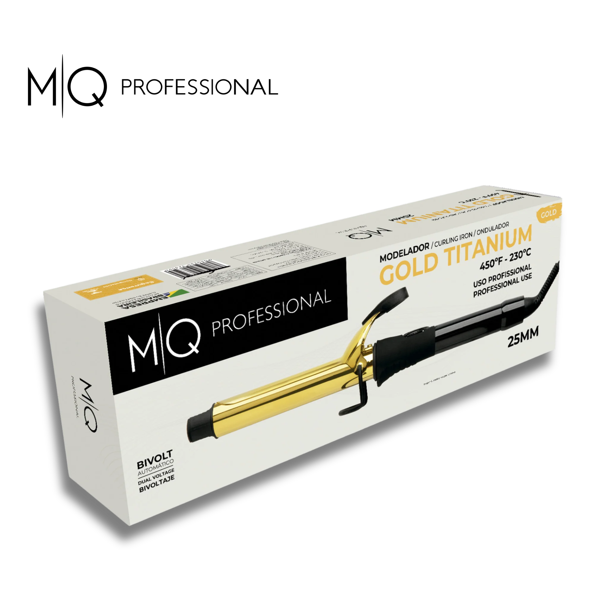 Moldeador de rizos MQ Gold Titanium con control digital de temperatura hasta 230°C