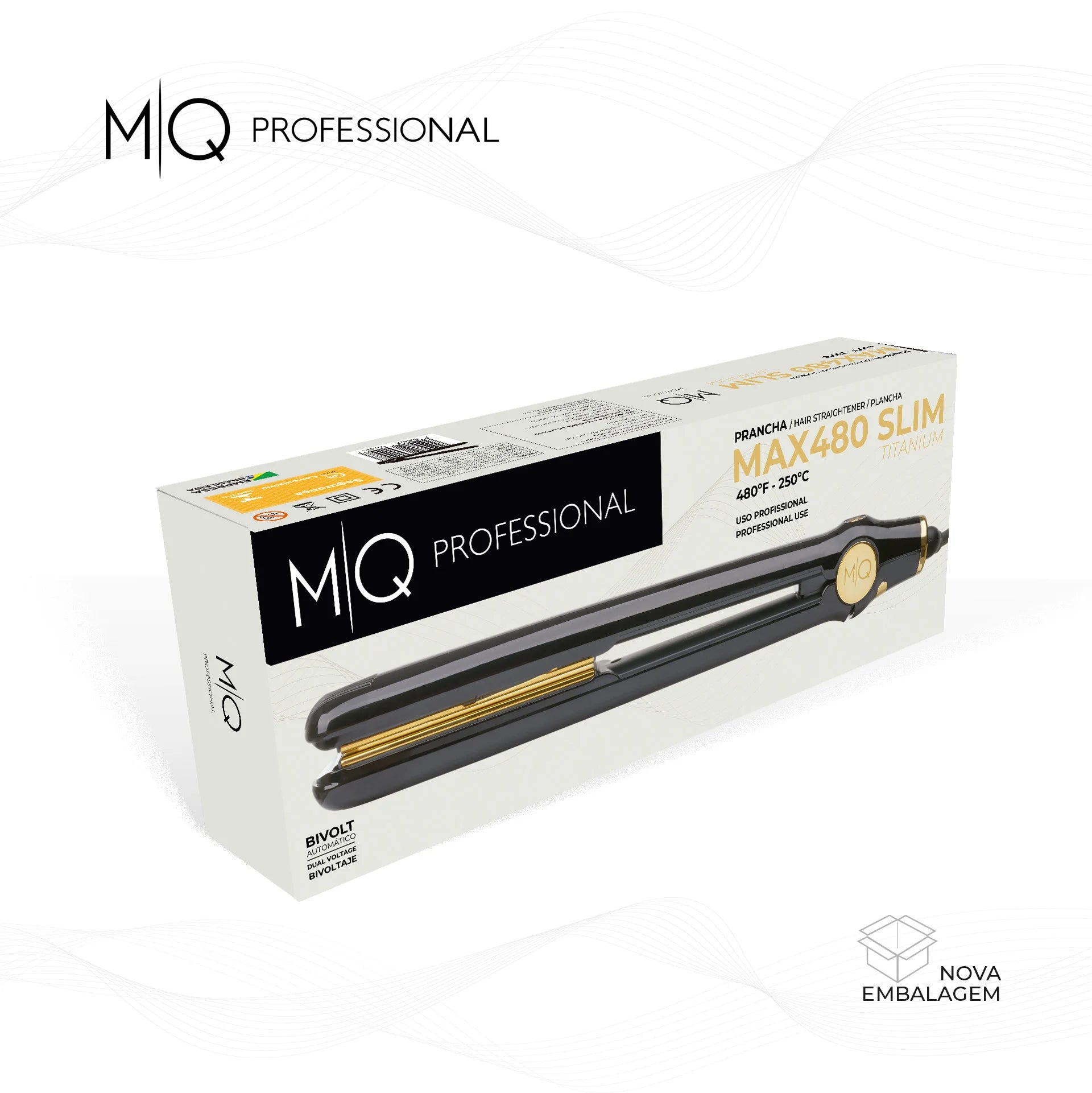 Plancha MQ MAX480 Slim de 25 mm para retoques de raíz y alisados profesionales