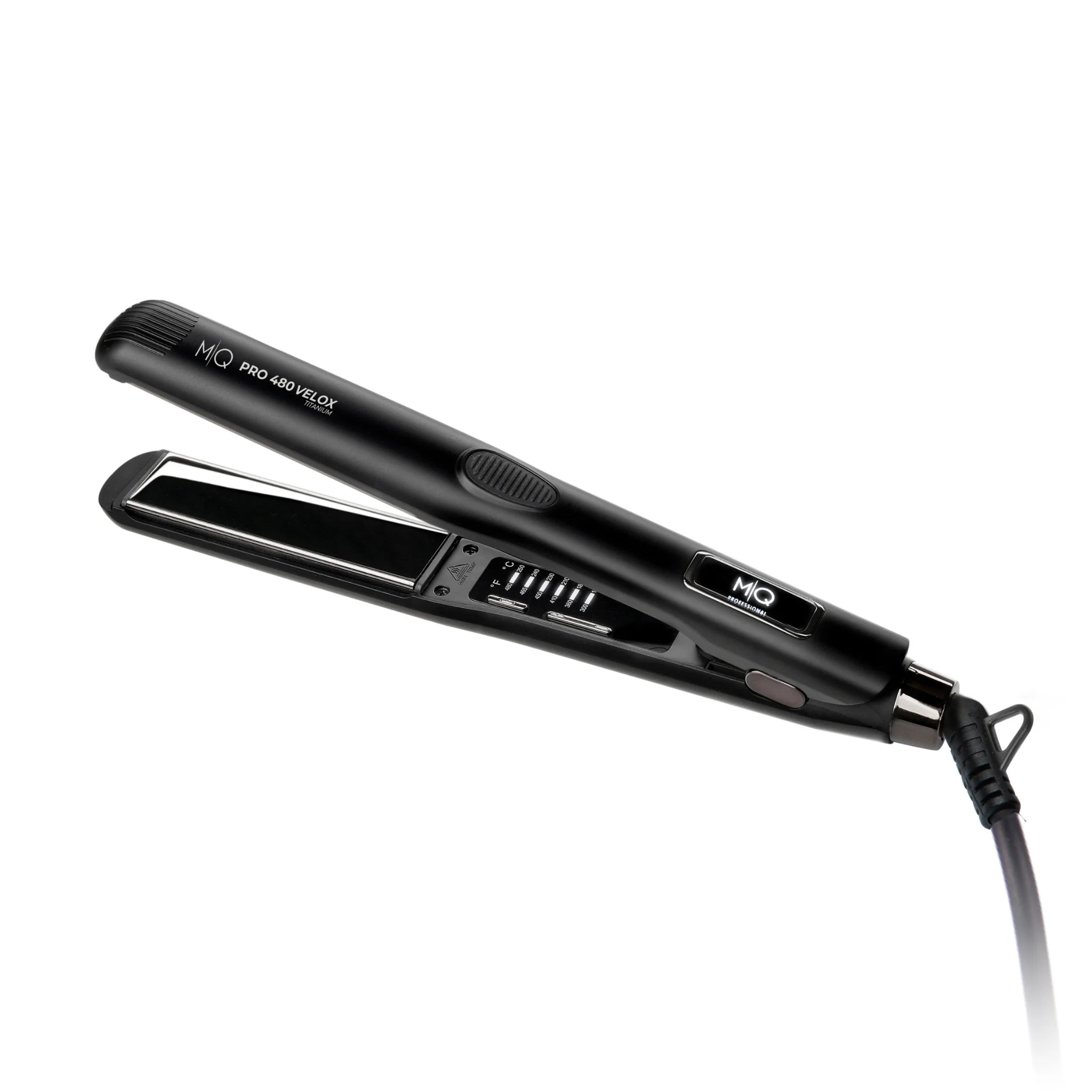Plancha profesional MQ Pro 480 Velox Titanium con placas de titanio para alisados intensivos