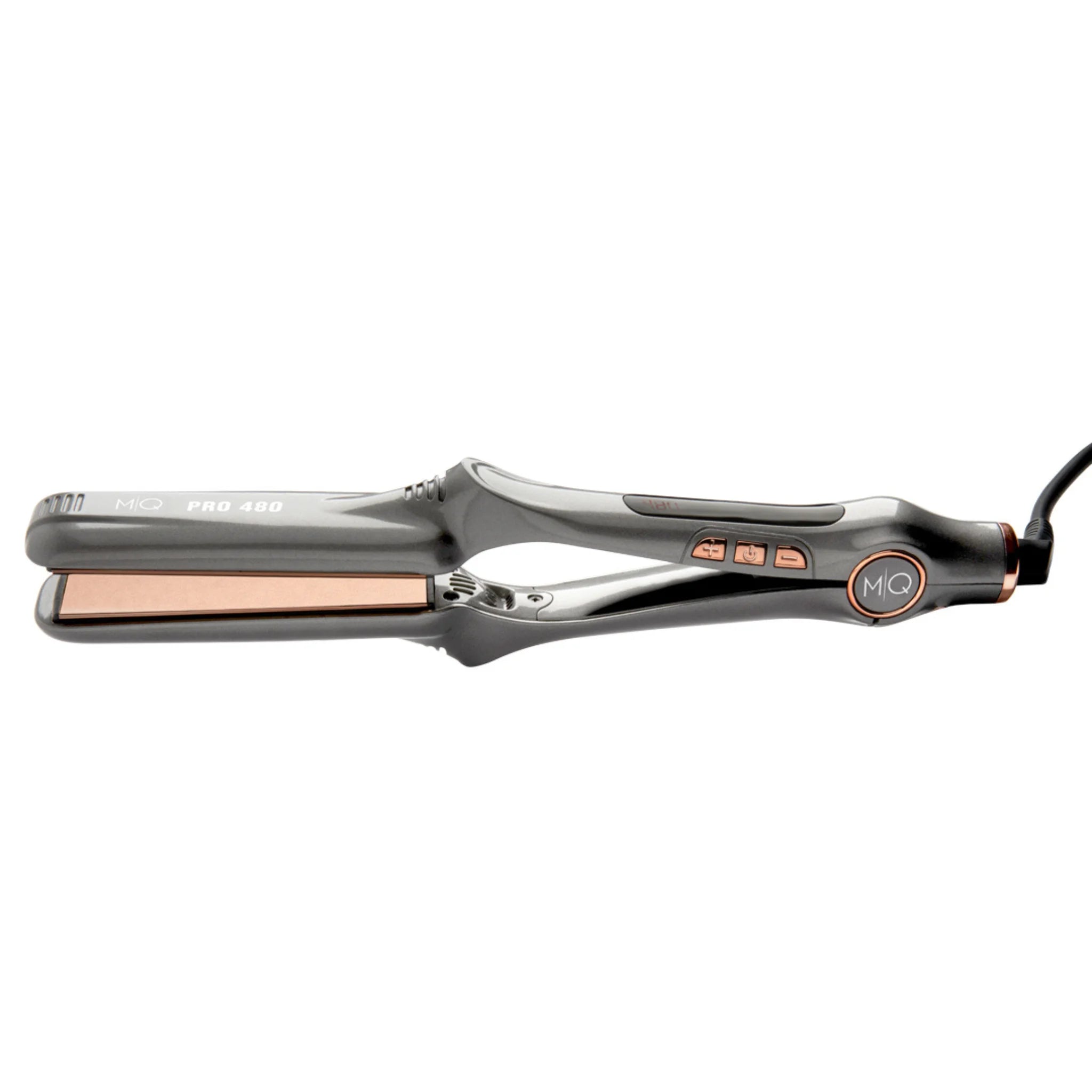 Plancha profesional MQ PRO 480 con placas de titanio y temperatura hasta 480°F